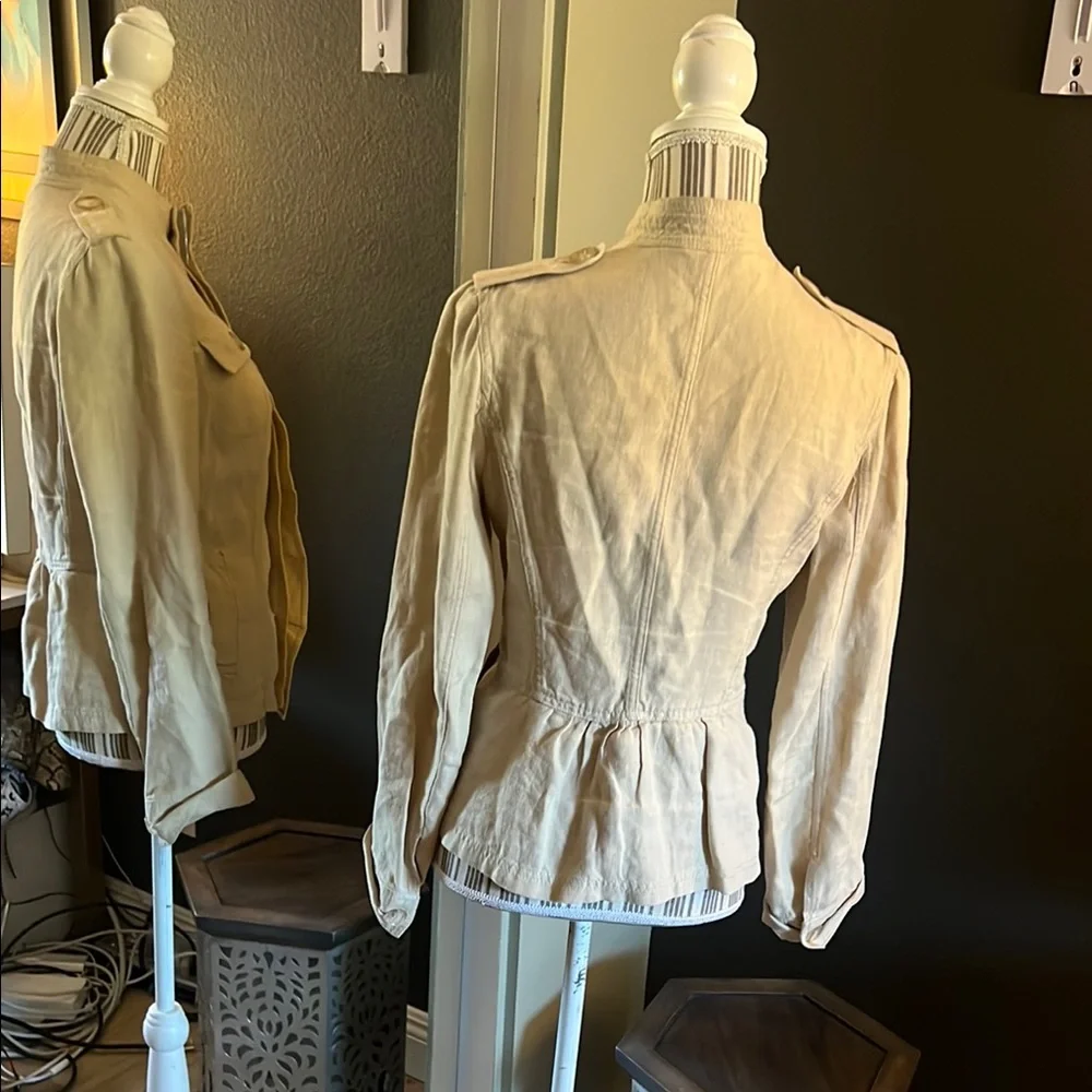 🛑 1 hour sale. MaxMara, size 6, Tan Lightweight Jacket - Picture 4 of 10